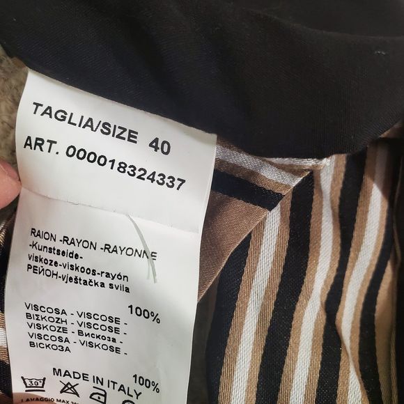 Nualy Tan Striped Duster Cardigan Sleeveless Satin Jacket Tunic Top sz 40/S-M - Picture 7 of 7